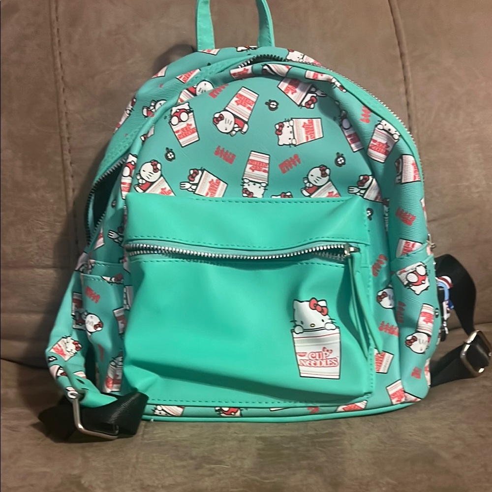 Hello Kitty Teal cup noodles Backpack